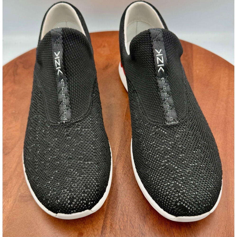 Kizik Hands Free Slip On Knit Sneakers Womens 11 Black White Lightweight Comfort